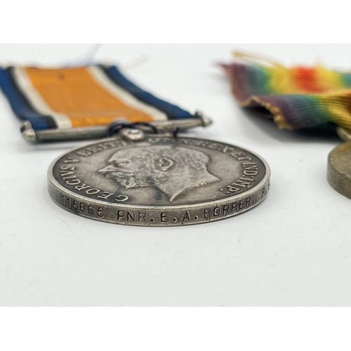 2285 - Three WWI medals, one Victory presented to 56502 Spr. O. Mc. Cartney. R.E., one Victory presented to... 