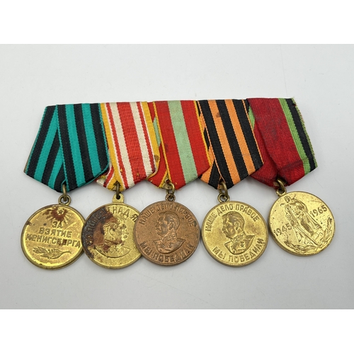 2287 - A WWII and later Russian medal group to include Jubilee Celebrating 20 years of Victory, Victory ove... 