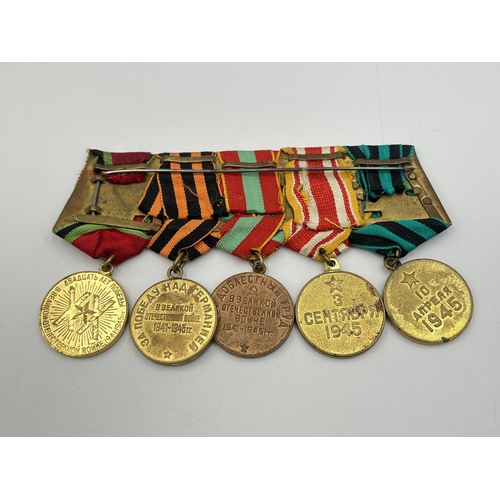 2287 - A WWII and later Russian medal group to include Jubilee Celebrating 20 years of Victory, Victory ove... 