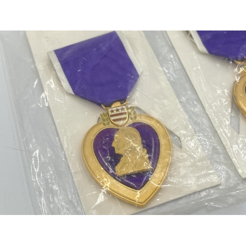 2293 - Three U.S. Military Purple Heart medals