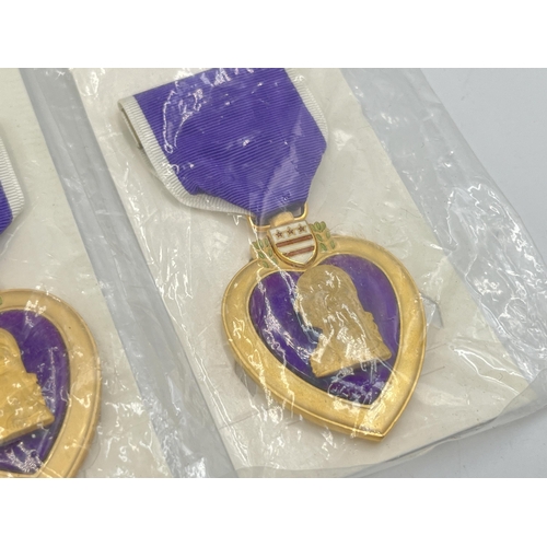 2293 - Three U.S. Military Purple Heart medals