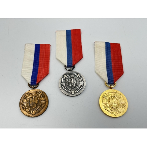 2294 - Three Polish Services to Social Defence Effort medals