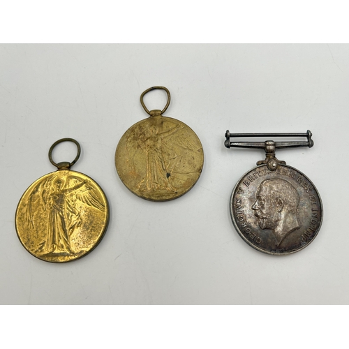 2295 - Three WWI medals, one Victory presented to 14550 Gnr. J. G. Berry. R.A., one Victory presented to 62... 