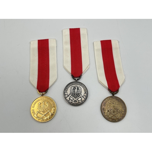 2299 - Three Polish Merit for Firefighter medals