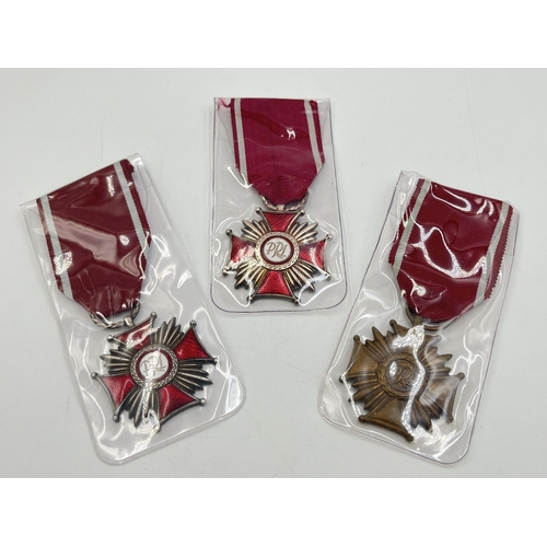 2308 - Three Polish P.R.L. Cross of Merit medals