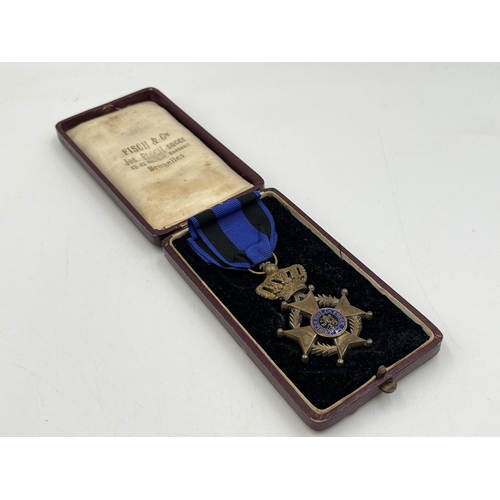 2310 - A cased WWII Belgian Order of Leopold Knight's Cross medal