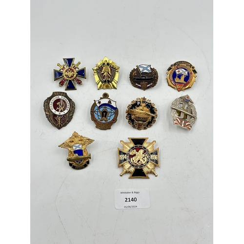 2140 - Ten Russian military badges