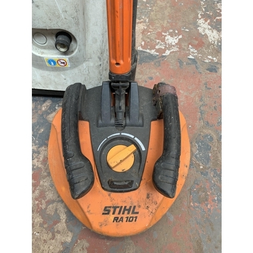 902 - A Stihl RE 127 Plus electric pressure washer with Stihl RA 101 surface cleaner attachment