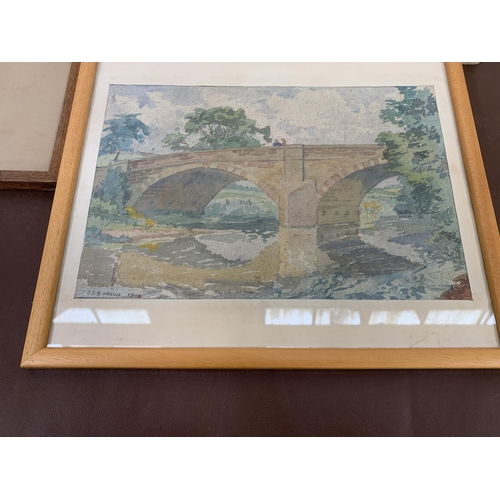 258 - Three framed John Sherard Barnes Wallis (1913-1970) watercolours, two dated 1939 and one dated 1961 ... 