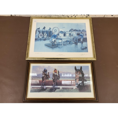 281 - Two framed horse racing prints, one Neil Gawthorne 