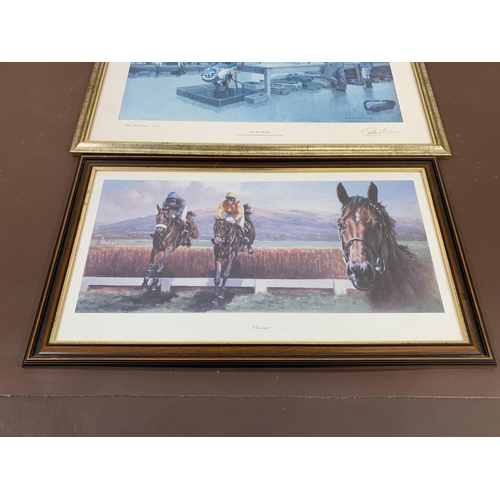 281 - Two framed horse racing prints, one Neil Gawthorne 