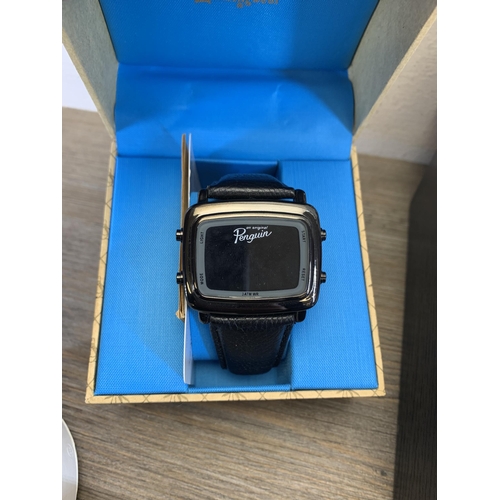 462A - Six boxed quartz men's wristwatches to include Animal, Emporio Armani, Penguin, Oskar Enil etc.