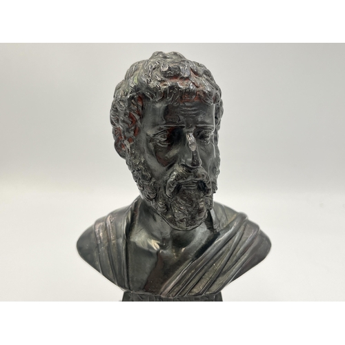 2078 - A cast metal bust believed to be of Marcus Aurelius - approx. 17cm high