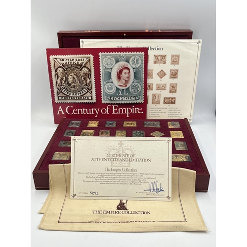 2089 - A cased set of Hallmark Replicas Limited The Empire Collection gold plated sterling silver limited e... 