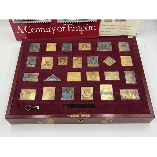 2089 - A cased set of Hallmark Replicas Limited The Empire Collection gold plated sterling silver limited e... 