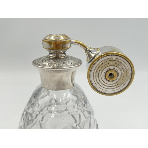 2098 - A Charles S Green & Co Ltd sterling silver collared cut glass atomiser - approx. 12cm high