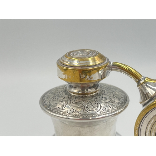 2098 - A Charles S Green & Co Ltd sterling silver collared cut glass atomiser - approx. 12cm high