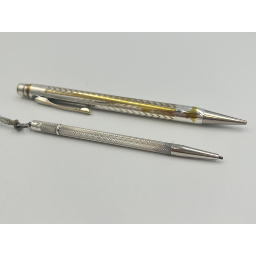 2103 - Two propelling pencils, one sterling silver and one Eversharp silver plated