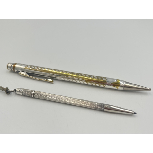 2103 - Two propelling pencils, one sterling silver and one Eversharp silver plated