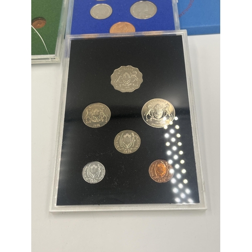 2105 - Five cased coin sets, one 1978 New Zealand proof with 92.5% silver one dollar, one 1978 Mauritius pr... 