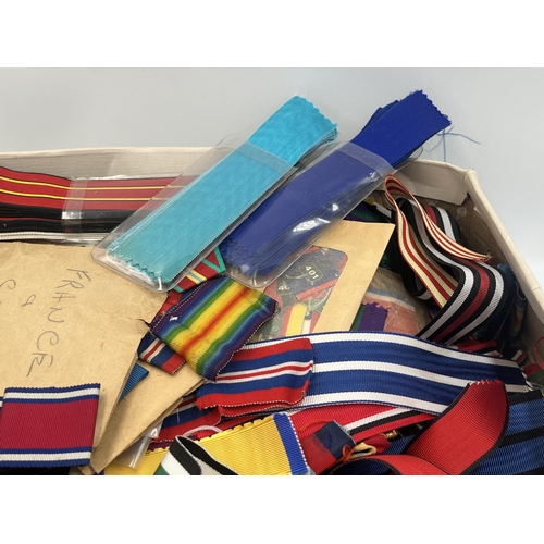 2150 - A large collection of military ribbon