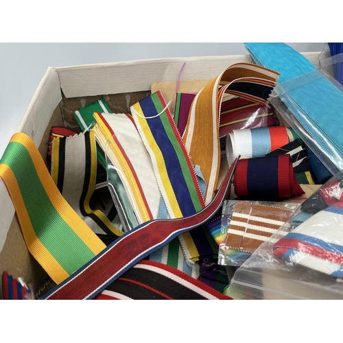 2150 - A large collection of military ribbon