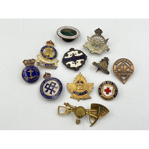 2173 - Eleven vintage badges to include Sea Cadet Corps, Soldiers Sailors and Airmen's Families Association... 