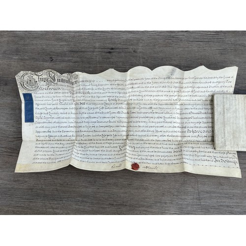 2079 - Two antique hand written indentures on vellum, one dated 1666 and one dated 1742