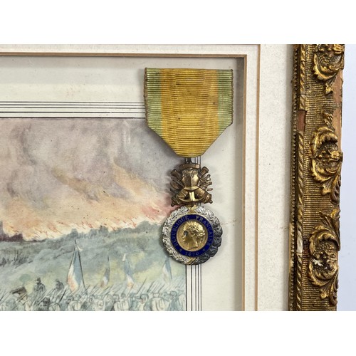 2310A - A framed WWI French five medal group - approx. 39cm high x 37cm wide