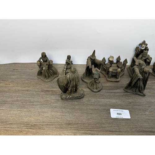 484 - Thirteen WAPW pewter figurines by Roger Gibbons and Mark Locker to include The Return of Excalibur, ... 