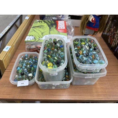 492 - A large collection of glass marbles