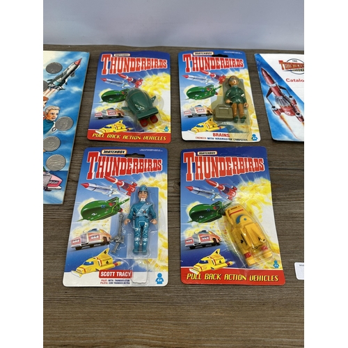 497 - Seven pieces of Thunderbirds Collectables comprising one Fina 1993 promotion complete coin collectio... 