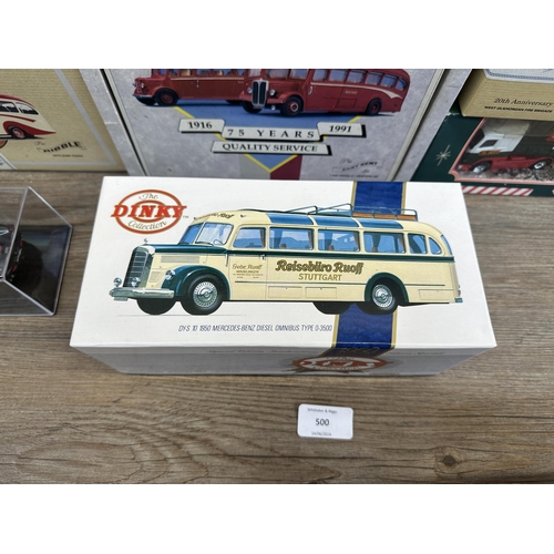 500 - Ten boxed diecast model vehicles to include Corgi Devon Bus Set - model No. 97071, Corgi Ribble Leyl... 