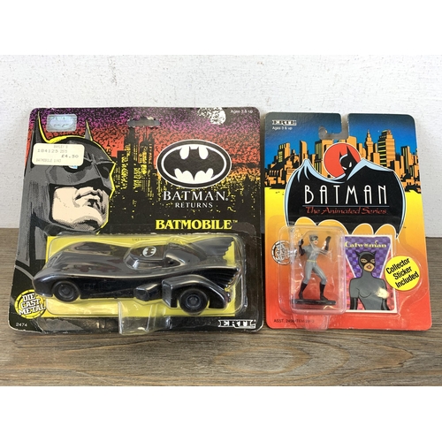 511 - Four boxed Batman Returns diecast model vehicles and figurines comprising The Penguin's Duck vehicle... 