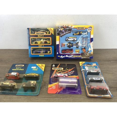 512 - Five boxed Matchbox diecast model vehicle sets to include The Nigel Mansell Collection, Lightning Ca... 