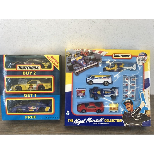 512 - Five boxed Matchbox diecast model vehicle sets to include The Nigel Mansell Collection, Lightning Ca... 