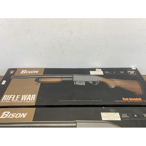 Six Airsoft BB guns comprising two pump action shotguns, three boxed ...