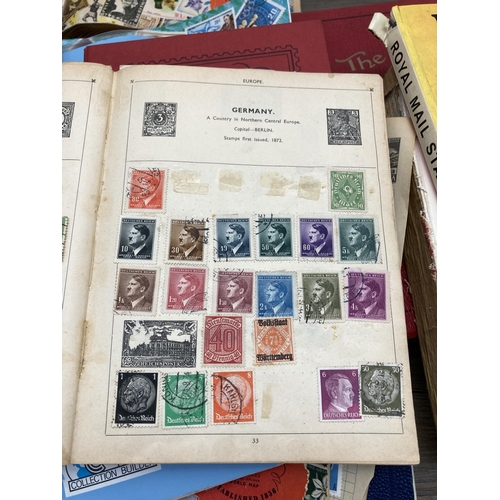 589 - A large collection of stamp albums containing a quantity of worldwide stamps