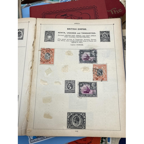 589 - A large collection of stamp albums containing a quantity of worldwide stamps