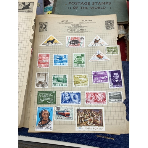 589 - A large collection of stamp albums containing a quantity of worldwide stamps