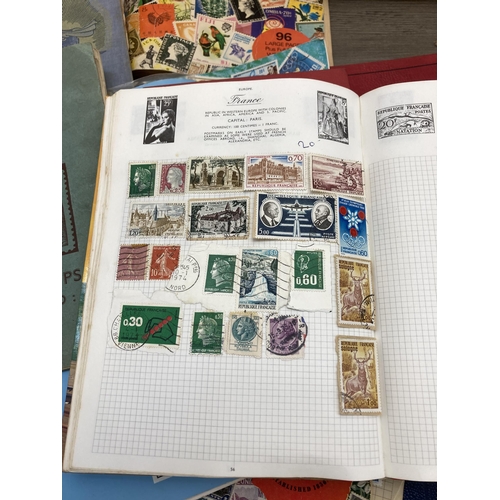 589 - A large collection of stamp albums containing a quantity of worldwide stamps