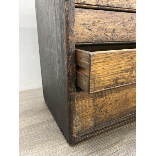 593 - An early/mid 20th century four drawer tool chest - approx. 26cm high x 41cm wide x 19cm deep