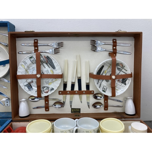 618 - Two mid 20th century Brexton picnic sets