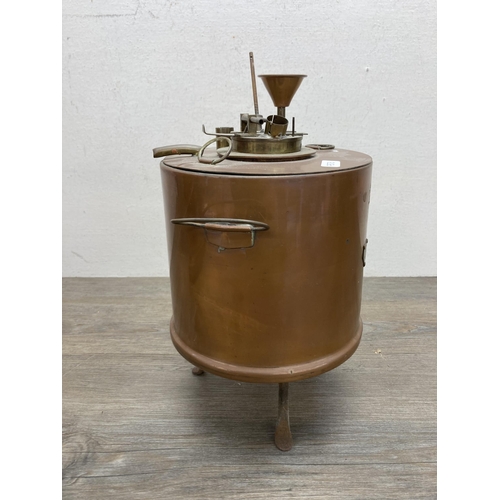 648D - A mid 20th century Baird & Tatlock copper flashpoint tester - approx. 25cm high