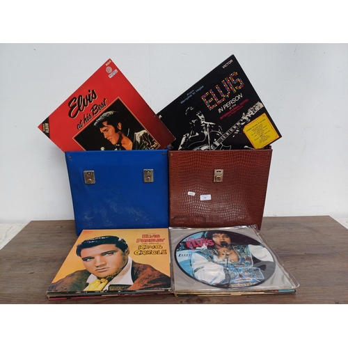 730 - Two record cases containing a large collection of Elvis Presley vinyl records