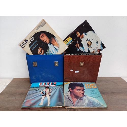 730 - Two record cases containing a large collection of Elvis Presley vinyl records