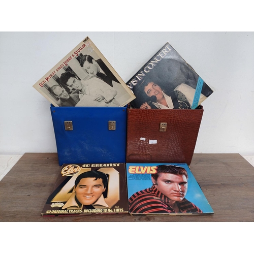 730 - Two record cases containing a large collection of Elvis Presley vinyl records