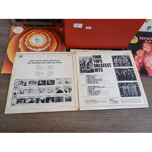 736 - A record case containing soul and Motown LP vinyl records to include Diana Ross, 'The Motown Story' ... 