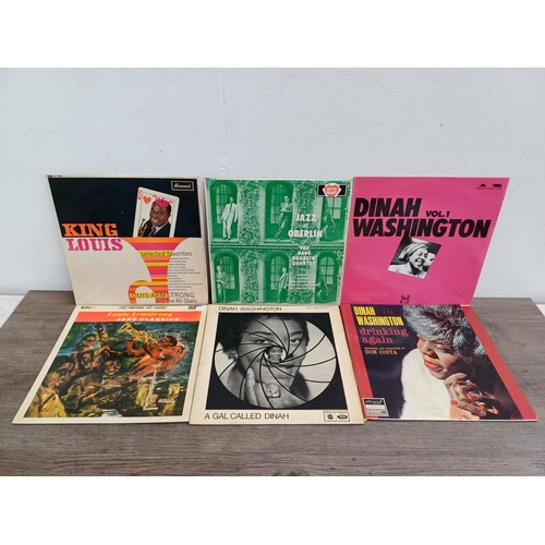 743 - Twelve jazz and blues LP vinyl records to include Bessie Smith, The Dave Brubeck Quartet, Dinah Wash... 