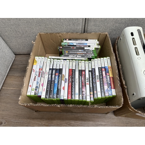 667 - Two Microsoft Xbox 360 consoles, one S and one 60GB with Kinect units, one 360 and one Xbox One; con... 